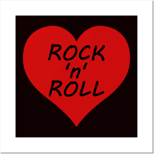 Rock 'n' Roll Lover's Retro Classic Heart Posters and Art